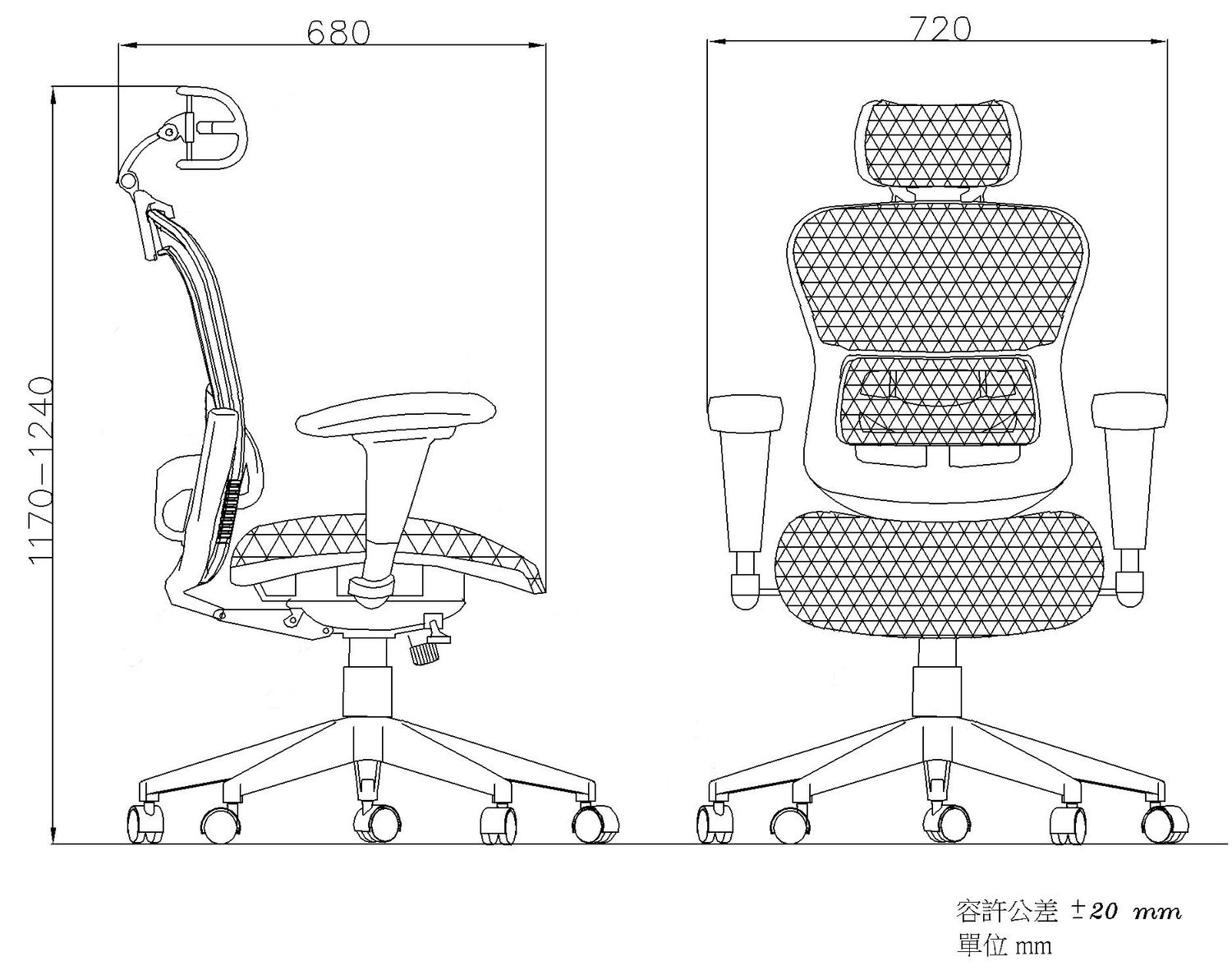LM5892AX-ALU 人體工學網椅